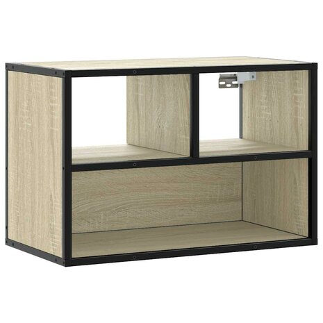 Tv-meubel 60x31x39,5 cm bewerkt hout metaal sonoma eikenkleurig 2