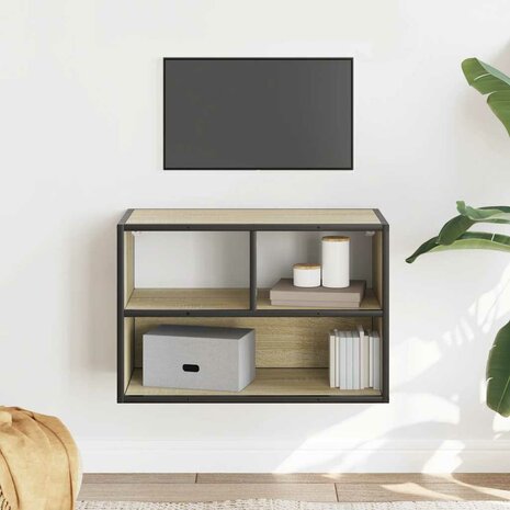 Tv-meubel 60x31x39,5 cm bewerkt hout metaal sonoma eikenkleurig 3
