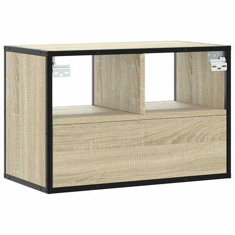 Tv-meubel 60x31x39,5 cm bewerkt hout metaal sonoma eikenkleurig 6
