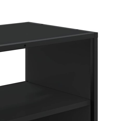 Tv-meubel 80x31x39,5 cm bewerkt hout en metaal zwart 8