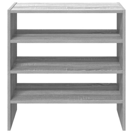 Schoenenrekken 2 st stapelbaar 60x30x30,5 cm grijs sonoma eiken 4