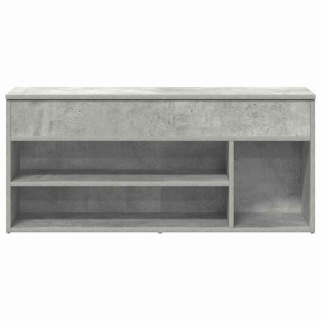 Schoenenbank 102x30,5x45 cm bewerkt hout betongrijs 4