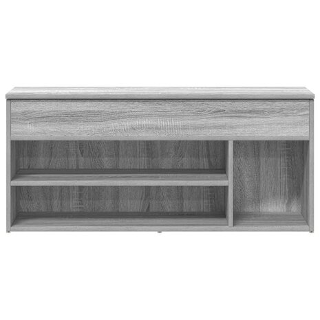 Schoenenbank 102x30,5x45cm bewerkt hout grijs sonoma eikenkleur 4
