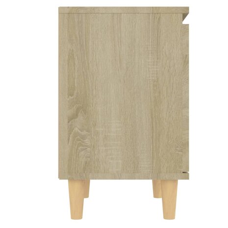 Nachtkastje met houten poten 40x30x50 cm sonoma eikenkleurig 7