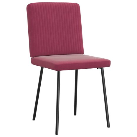 Eetkamerstoelen 2 st fluweel wijnrood 3