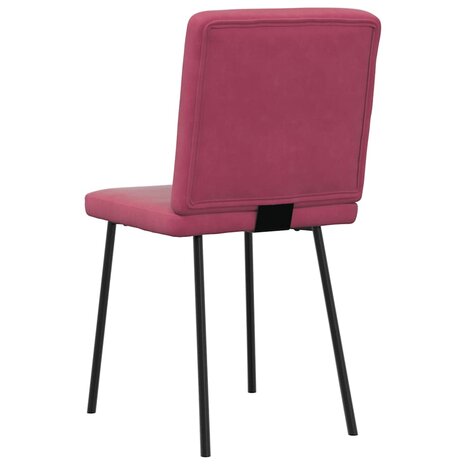 Eetkamerstoelen 2 st fluweel wijnrood 6