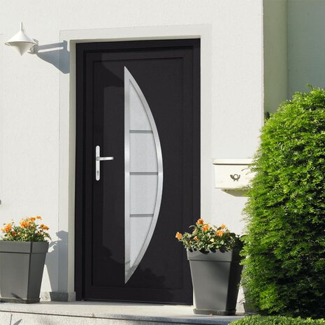 Voordeur 108x200 cm PVC antracietkleurig 1