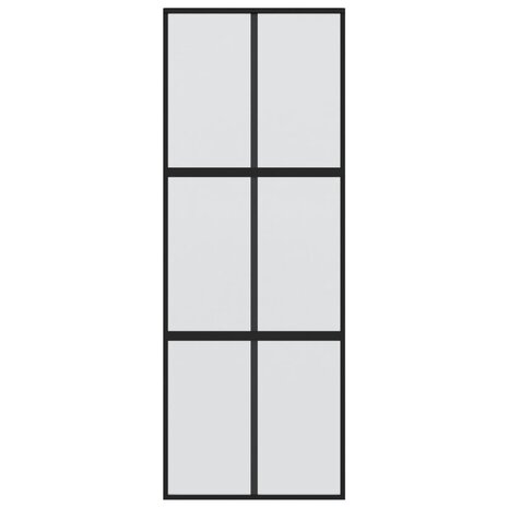 Schuifdeur 90x205 cm gehard glas en aluminium zwart 4