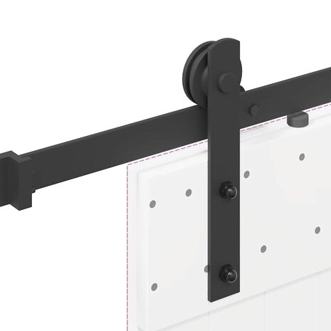 Doos met onderdelen voor schuifdeur 213,5 cm staal zwart 9