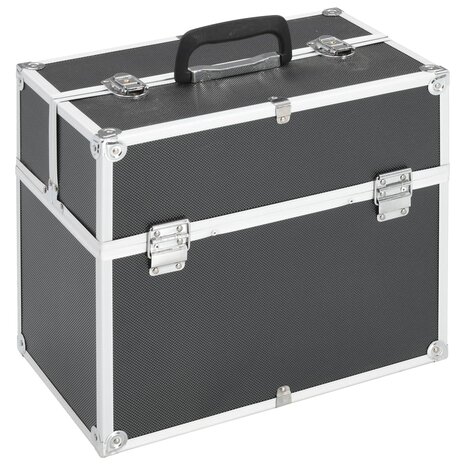 Make-up koffer 38x23x34 cm aluminium zwart 1