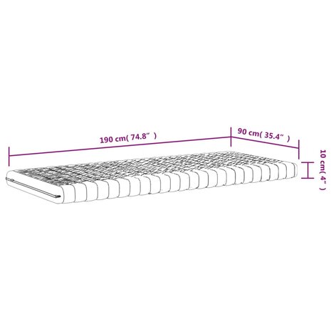 Schuimmatras 7 zones hardheid 20 ILD 90x190 cm wit 9
