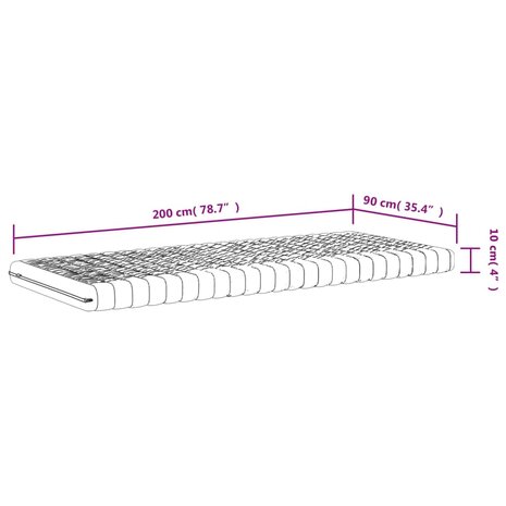 Schuimmatras 7 zones hardheid 20 ILD 90x200 cm wit 9