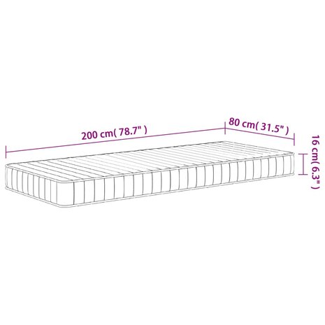 Schuimmatras middelzacht 80x200 cm 9