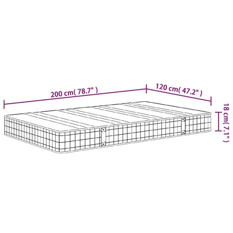 Binnenveringmatras middelhard 120x200 cm 9
