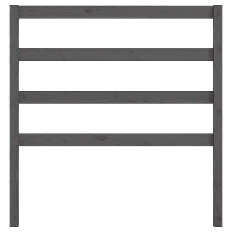 Hoofdbord 96x4x100 cm massief grenenhout grijs 4