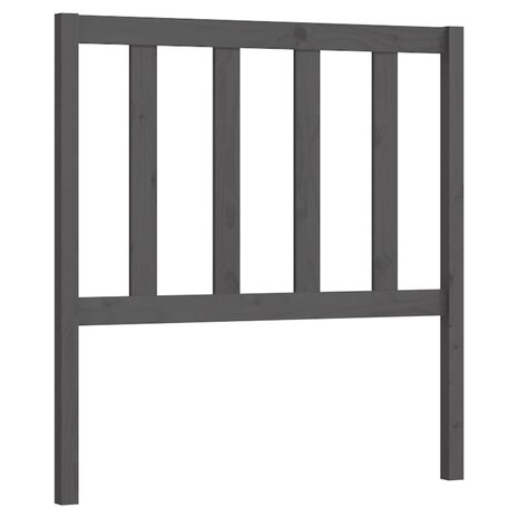 Hoofdbord 96x4x100 cm massief grenenhout grijs 2