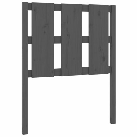 Hoofdbord 80,5x4x100 cm massief grenenhout grijs 2