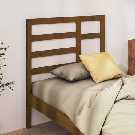 Hoofdbord 81x4x104 cm massief grenenhout honingbruin 1