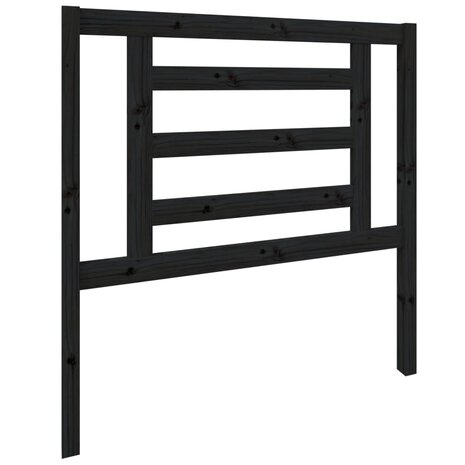 Hoofdbord 96x4x100 cm massief grenenhout zwart 2