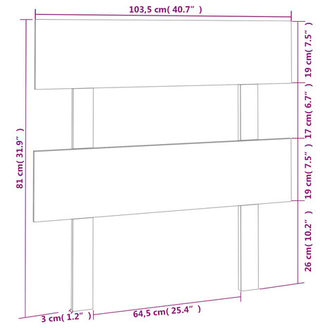 Hoofdbord 103,5x3x81 cm massief grenenhout honingbruin 6