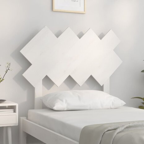 Hoofdbord 92x3x81 cm massief grenenhout wit 3