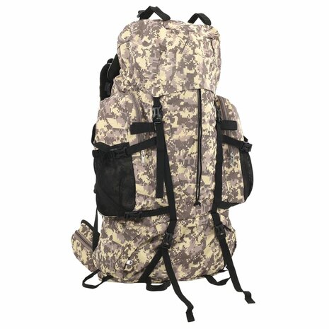 Wandelrugzak 80 L camouflage oxford stof camelbruin 1