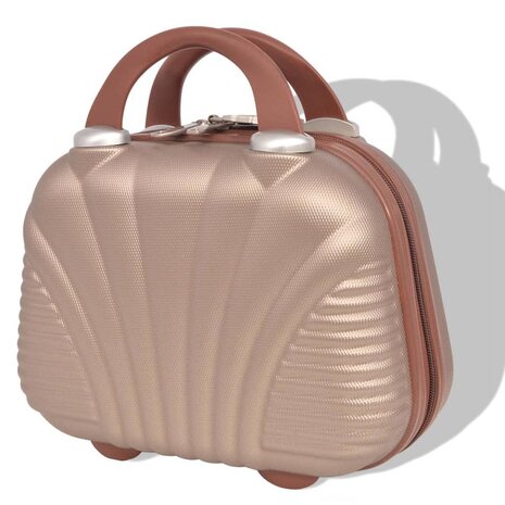 Harde rolkoffer set champagnekleurig 4-dlg 6