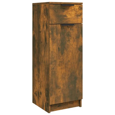 Badkamerkast 32x34x90 cm bewerkt hout gerookt eikenkleurig 2