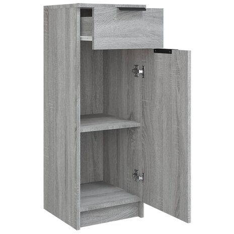 Badkamerkast 32x34x90 cm bewerkt hout grijs sonoma eikenkleurig 8