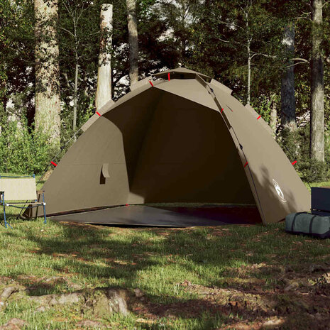 Tent 4-persoons snelontgrendeling bruin 3