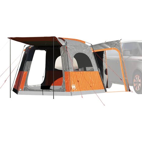 Autotent 4-persoons waterdicht grijs en oranje 1