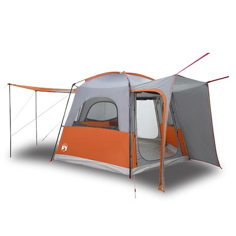 Autotent 4-persoons waterdicht grijs en oranje 2