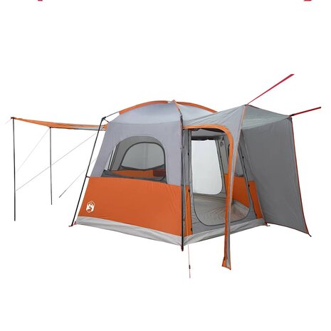 Autotent 4-persoons waterdicht grijs en oranje 3