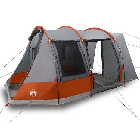 Autotent 2-persoons waterdicht grijs en oranje 2