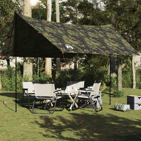 Kampeerluifel waterdicht 438x376x212 cm camouflage 1