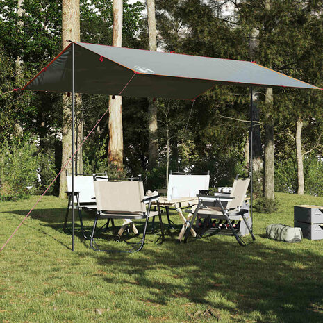 Kampeerluifel waterdicht 360x294 cm grijs en oranje 3