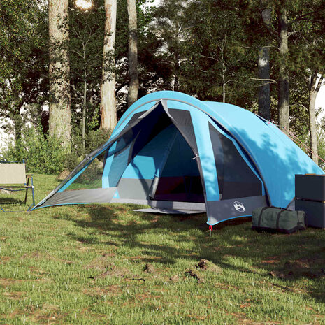 Tent 4-persoons waterdicht blauw 4
