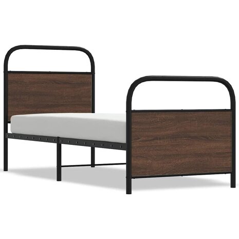 Bedframe zonder matras bewerkt hout bruin eikenkleur 75x190 cm 2