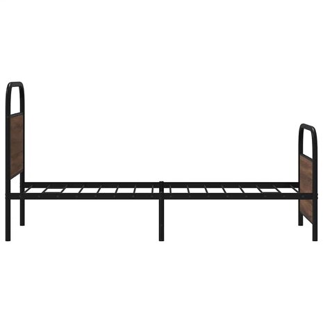Bedframe zonder matras bewerkt hout bruin eikenkleur 75x190 cm 6