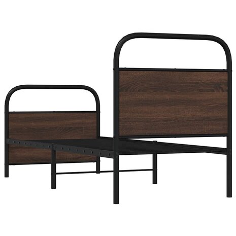 Bedframe zonder matras bewerkt hout bruin eikenkleur 75x190 cm 7