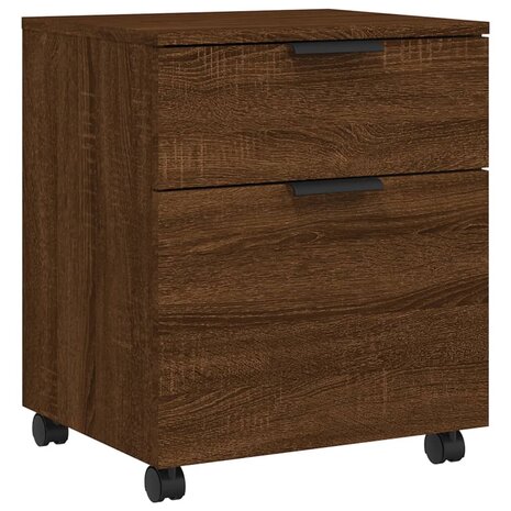 Dossierkast verrijdbaar 45x38x54 cm bewerkt hout bruineiken 2