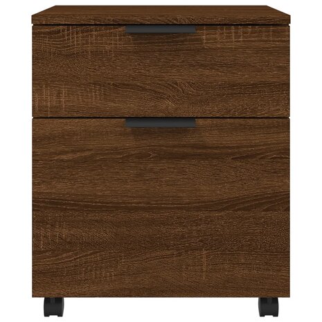 Dossierkast verrijdbaar 45x38x54 cm bewerkt hout bruineiken 3