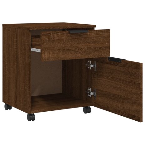 Dossierkast verrijdbaar 45x38x54 cm bewerkt hout bruineiken 4