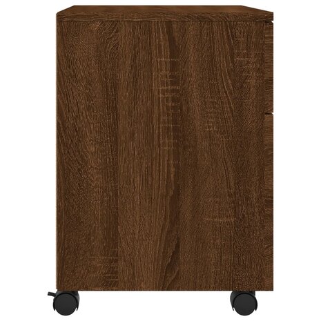 Dossierkast verrijdbaar 45x38x54 cm bewerkt hout bruineiken 5