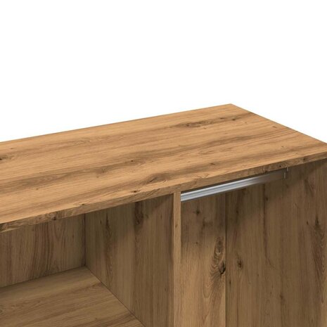 Kledingkast 80x40x65 cm bewerkt hout artisanaal eikenkleur 7