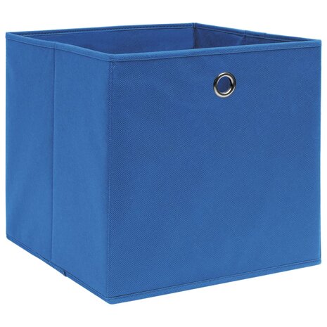 Opbergboxen 4 st 28x28x28 cm nonwoven stof blauw 2