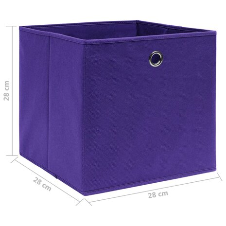 Opbergboxen 4 st 28x28x28 cm nonwoven stof paars 5