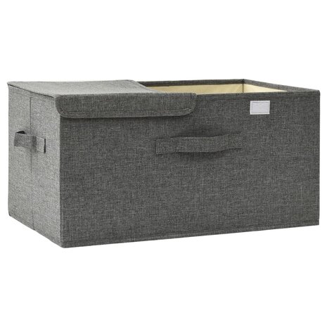 Opbergbox 50x30x25 cm stof antracietkleurig 6