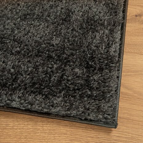 Vloerkleed ISTAN hoogpolig glanzend 100x200 cm antracietkleurig 4