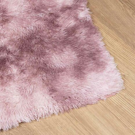 Hoogpolig vloerkleed NAVARRA 130x200 cm polyester stoffig roze 4